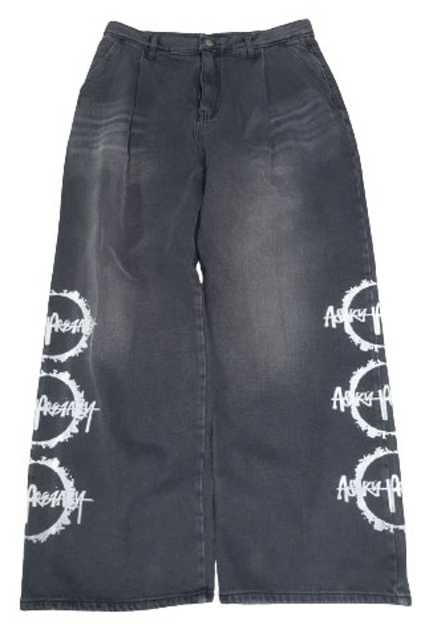AK black wide denim pants (국내 발송) -restock-